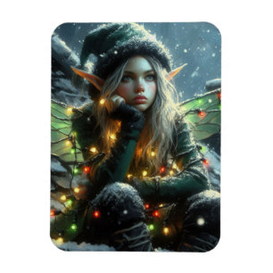 Fairy Elf mit Weihnachtslicht Magnet