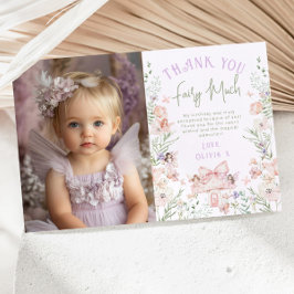 Fairy Enchanted Birthday Photo Thank you card Einladung