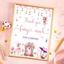 Fairy Enchanted Forest Birthday Vielen Dank Poster