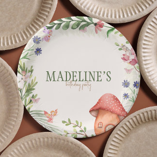 Fairy Enchanted Forest Mushroom Greenerie Pappteller