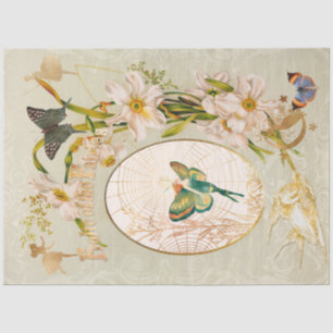Fairy Enchanted Garden Blume Butterfly Decoupage Seidenpapier