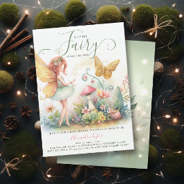 Fairy Enchanted Garden Mushroom Baby Girl Shower Einladung