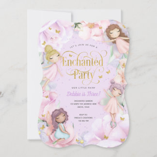Fairy Enchanted Party, Garden Blume Mädchen Geburt Einladung