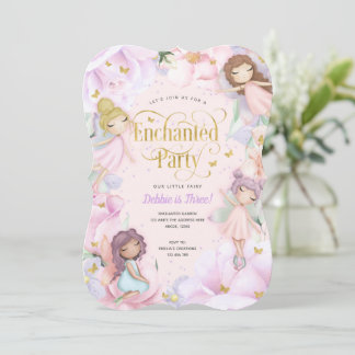 Fairy Enchanted Party, Garden Blume Mädchen Geburt Einladung