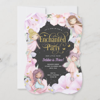 Fairy Enchanted Party, Garden Blume Mädchen Geburt Einladung