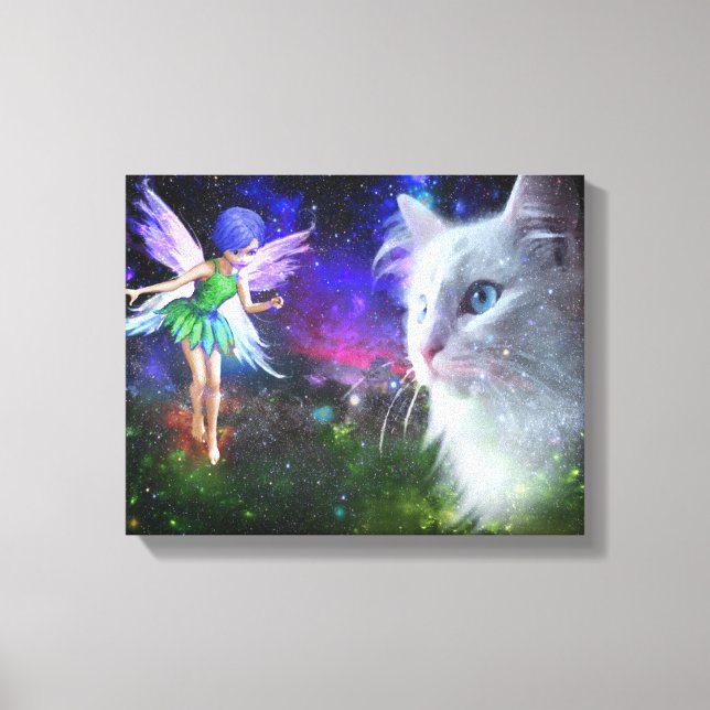 Fairy Encounters Cat Leinwanddruck (Vorderseite)