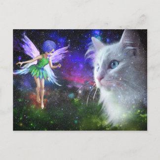 Fairy Encounters Cat Postkarte