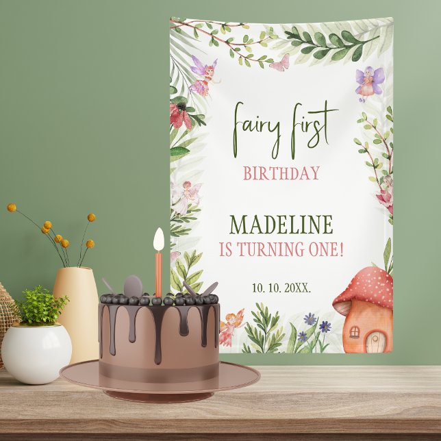 Fairy erster Geburtstag Hintergrund verzauberter W Banner (Von Creator hochgeladen)