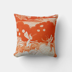 Fairy Fairies Orange Mushrooms Kissen