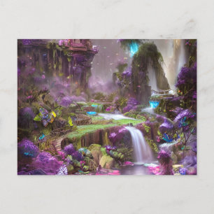 Fairy Fantasy Castle Landschaft Postkarte