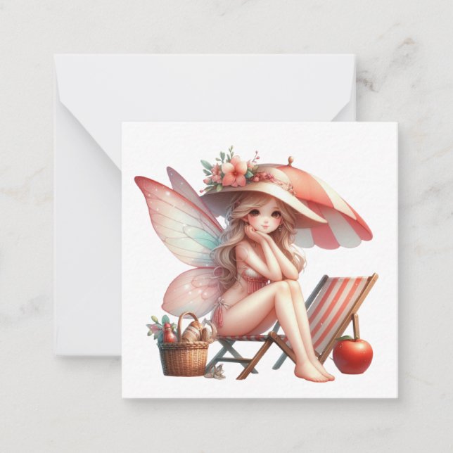 Fairy Fantasy Note Card Mitteilungskarte (Vorderseite)