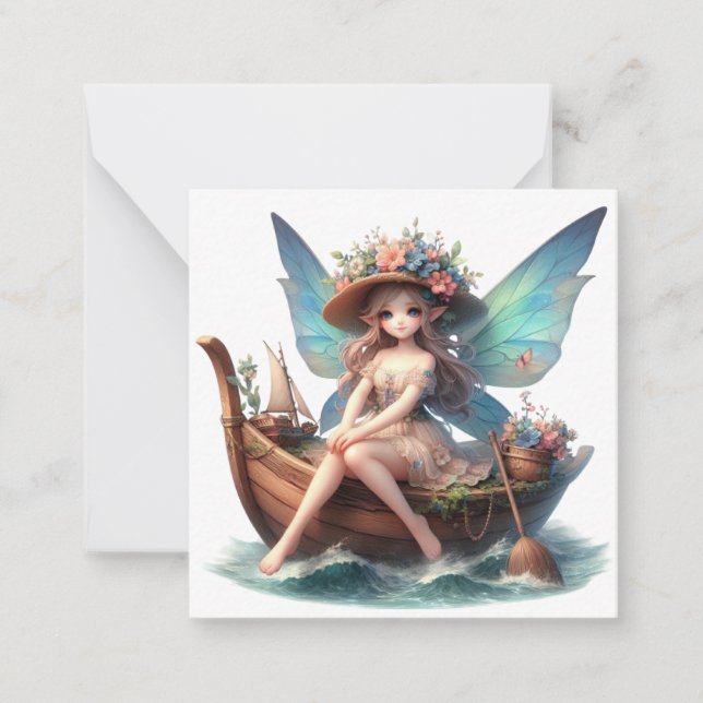 Fairy Fantasy Note Card Mitteilungskarte (Vorderseite)