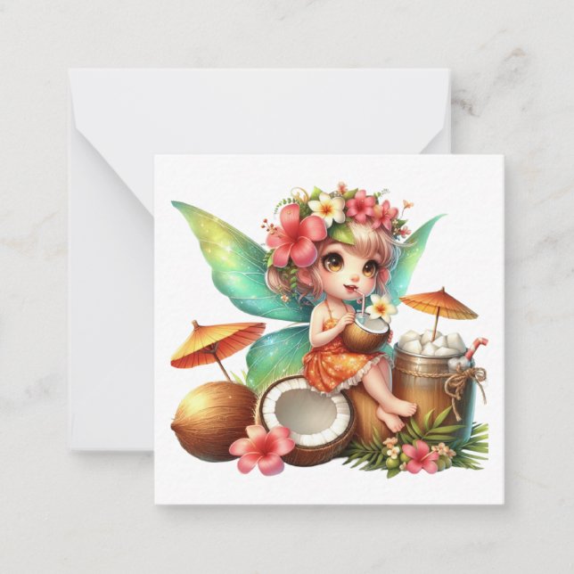 Fairy Fantasy Note Card Mitteilungskarte (Vorderseite)