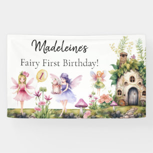 Fairy First 1. Geburtstag Der verzauberte Garten H Banner