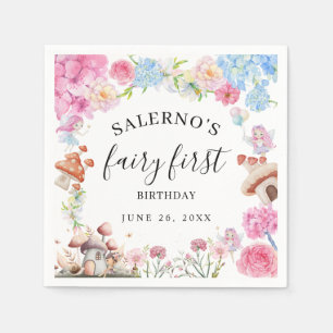 Fairy First Birthday 1. Geburtstag Papier Napkin Serviette