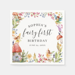 Fairy First Birthday 1. Geburtstag Papier Napkin Serviette