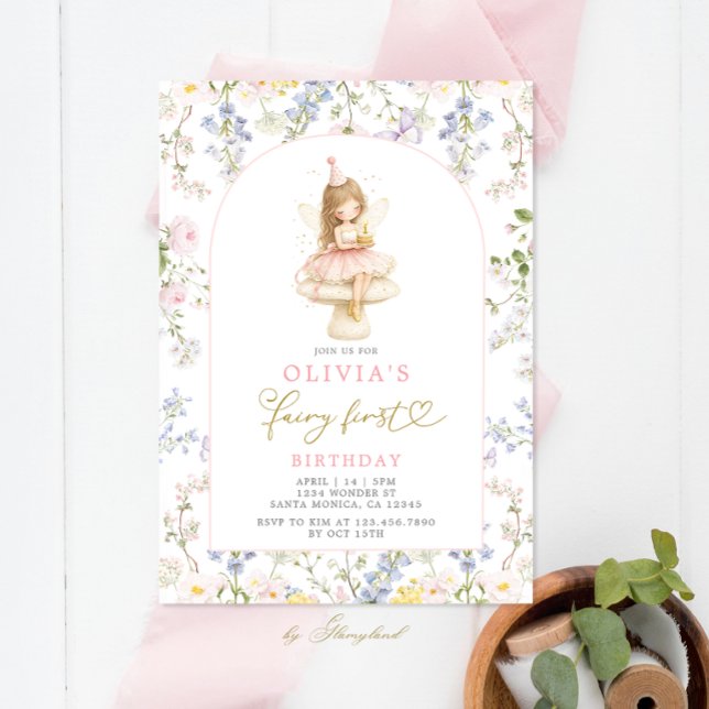 Fairy First Birthday Einladung (Von Creator hochgeladen)
