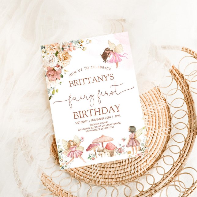 Fairy First Birthday Einladung (Von Creator hochgeladen)