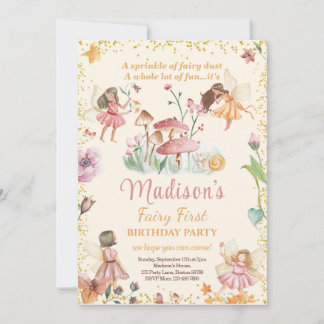 Fairy First Birthday Einladung Fairy Einladung
