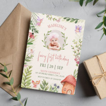 Fairy First Birthday Forest Mushroom Foto