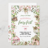 Fairy First Birthday Forest Watercolor Niedlich Gi