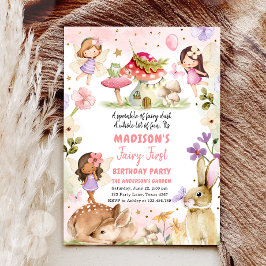 Fairy First Birthday Girl 1. Fairy Forest Magical Einladung