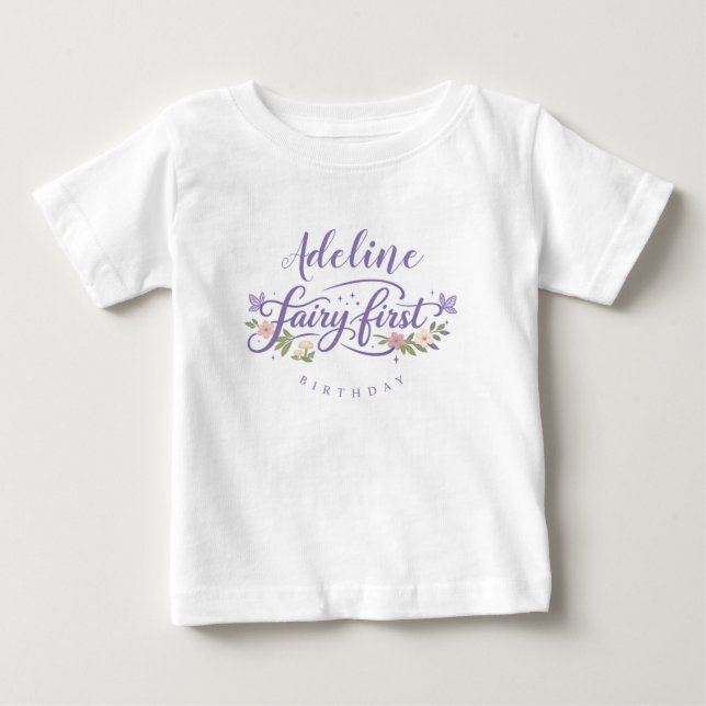 Fairy First Birthday Girl Baby T-Shirt (Vorderseite)