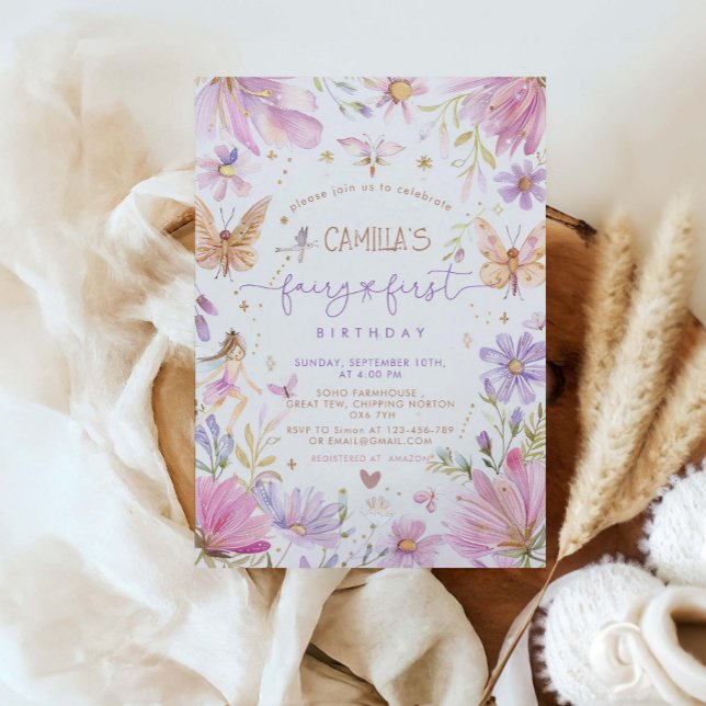 Fairy First Birthday Girl Einladung (Von Creator hochgeladen)