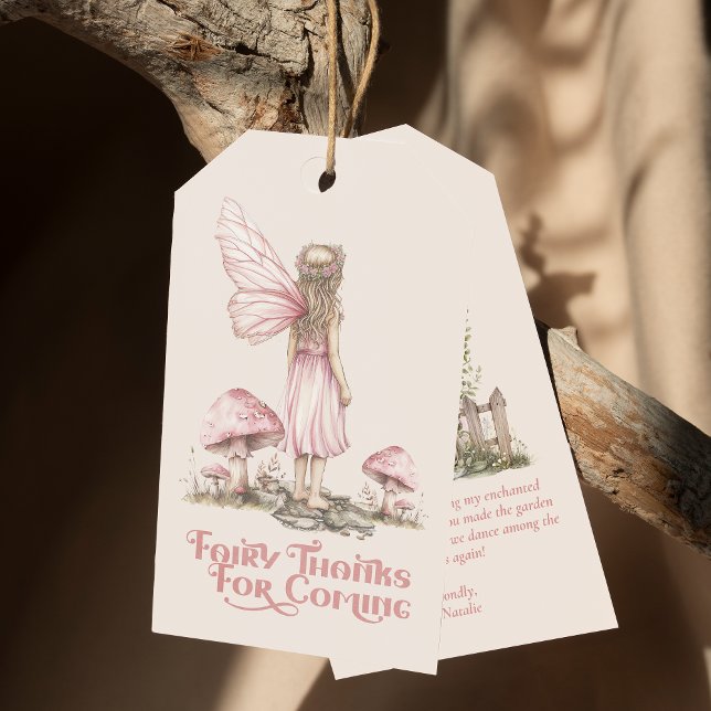 Fairy First Birthday Party Personalisiert Danke Geschenkanhänger (Von Creator hochgeladen)