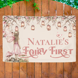 Fairy First Birthday Party Personalisiert Vinyl Banner