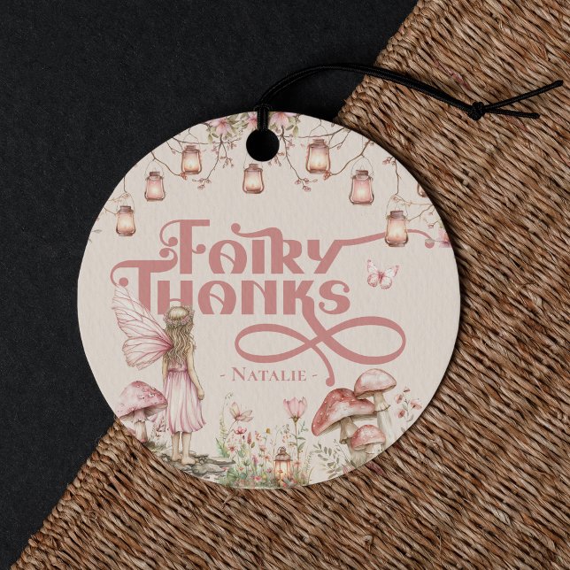 Fairy First Birthday Party Thema Custom Vielen Dan Geschenkanhänger (Von Creator hochgeladen)