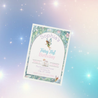 Fairy First Birthday, Watercolor 1st Birthday Einladung