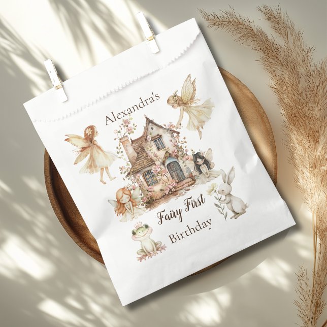 Fairy First Birthday Woodland Floral Geschenktütchen (Von Creator hochgeladen)