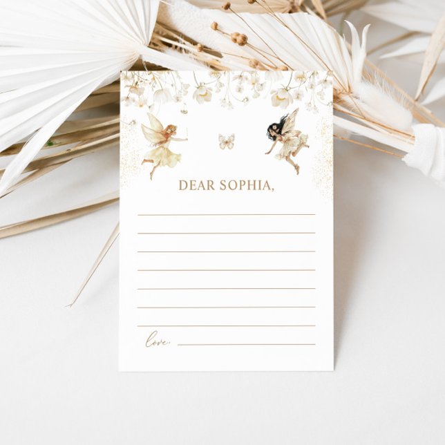 Fairy First Boho Birthday Party Time Kapsel Mitteilungskarte (Von Creator hochgeladen)