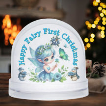 Fairy First Christmas Foto Snow Globe