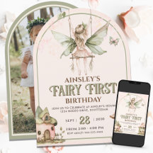 Fairy First Custom Foto Pink Sage 1. Geburtstag