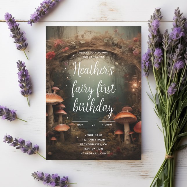 Fairy First Enchanted Mushroom Forest Birthday Einladung (Von Creator hochgeladen)