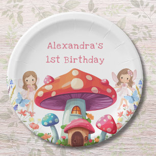 Fairy First Floral Girl's 1. Geburtstag Party Pappteller