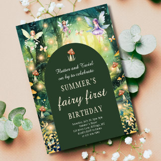 Fairy First Flutter und Twirl Girl's Geburtstag Einladung