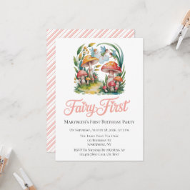 Fairy First Girl Birthday Party Einladung