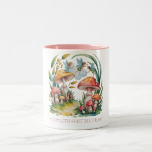 Fairy First Girl Birthday Party Zweifarbige Tasse