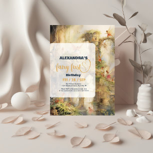 Fairy First Girl's 1. Geburtstag Einladung