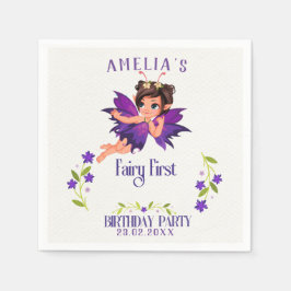 Fairy First Girl's 1. Geburtstag verzauberter Wald Serviette