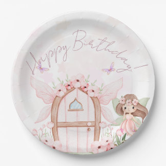 Fairy First Girl's 1st Birthday Party Custom Pappteller