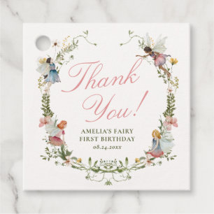 Fairy First Vintag Floral Geburtstag Geschenkanhänger