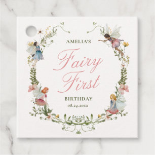 Fairy First Vintag Floral Geburtstag Geschenkanhänger