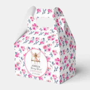Fairy First Watercolor Floral Girls 1. Geburtstag Geschenkschachtel