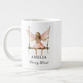 Fairy First Watercolor Floral Girls 1. Geburtstag Jumbo-Tasse
