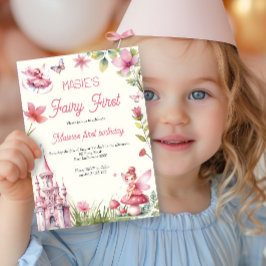 Fairy First Wildblume Wasserfarbe 1. Geburtstag Einladung