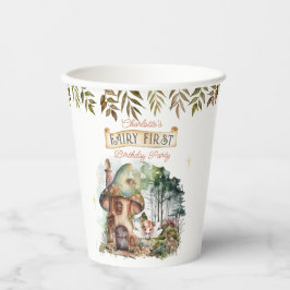 Fairy First Woodland Animals Pilz 1. Geburtstag Pappbecher